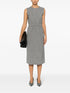 contrast-stitching sleeveless dress
